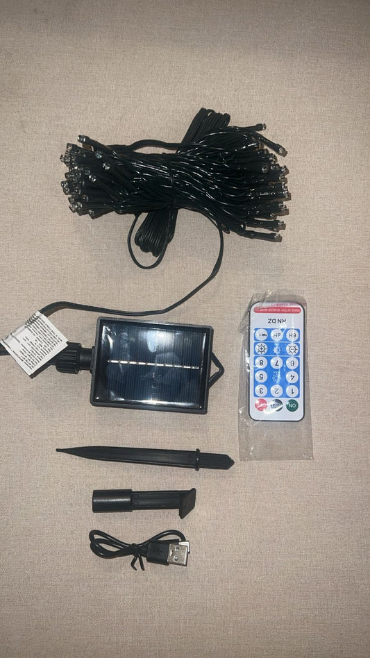 Luces Navidad Con Panel Solar Y Control